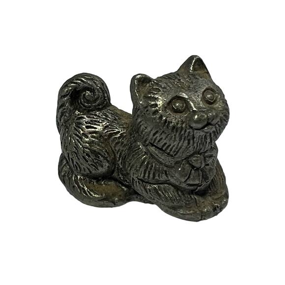 4 Cat Figurines Collectible Pewter Metalware - Picture 3 of 14